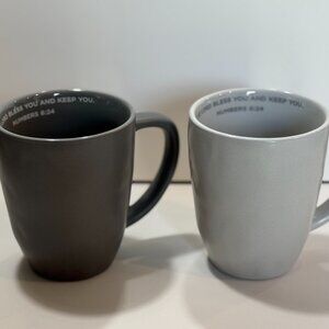 Mary & Martha Simply Elegant Mug Set Gray NIB Scripture (retired)